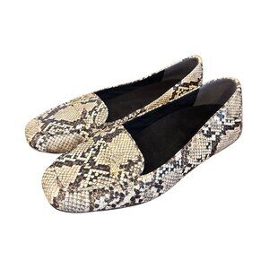 Vionic Snakeskin Print Loafers Size 8 Womens Slip-On Shoes Orthotic Comfort
